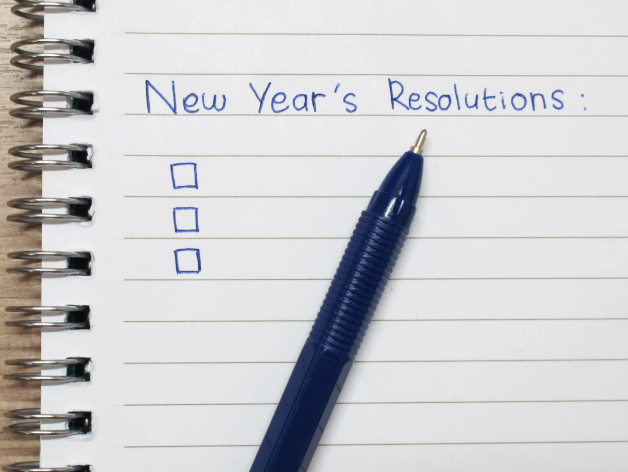 New Year's Resolution notepad