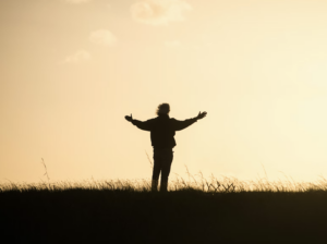 a person practicing gratitude and enjoying the benefits of it.